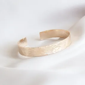 Gold Hammered Bangle Cuff Bracelet