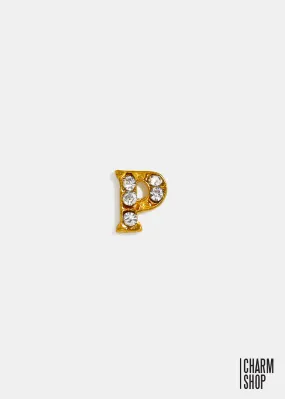 Gold Letter P Locket Charm
