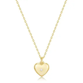 Gold Plated Mini Heart CZ Locket