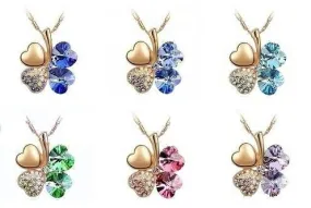 Gold Swarovski Shamrock Necklace