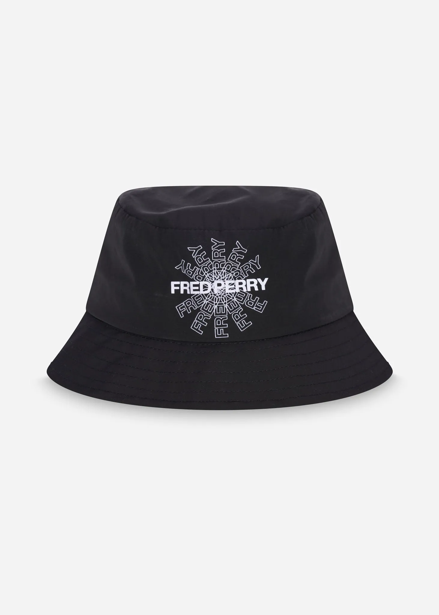 Graphic print bucket hat - black