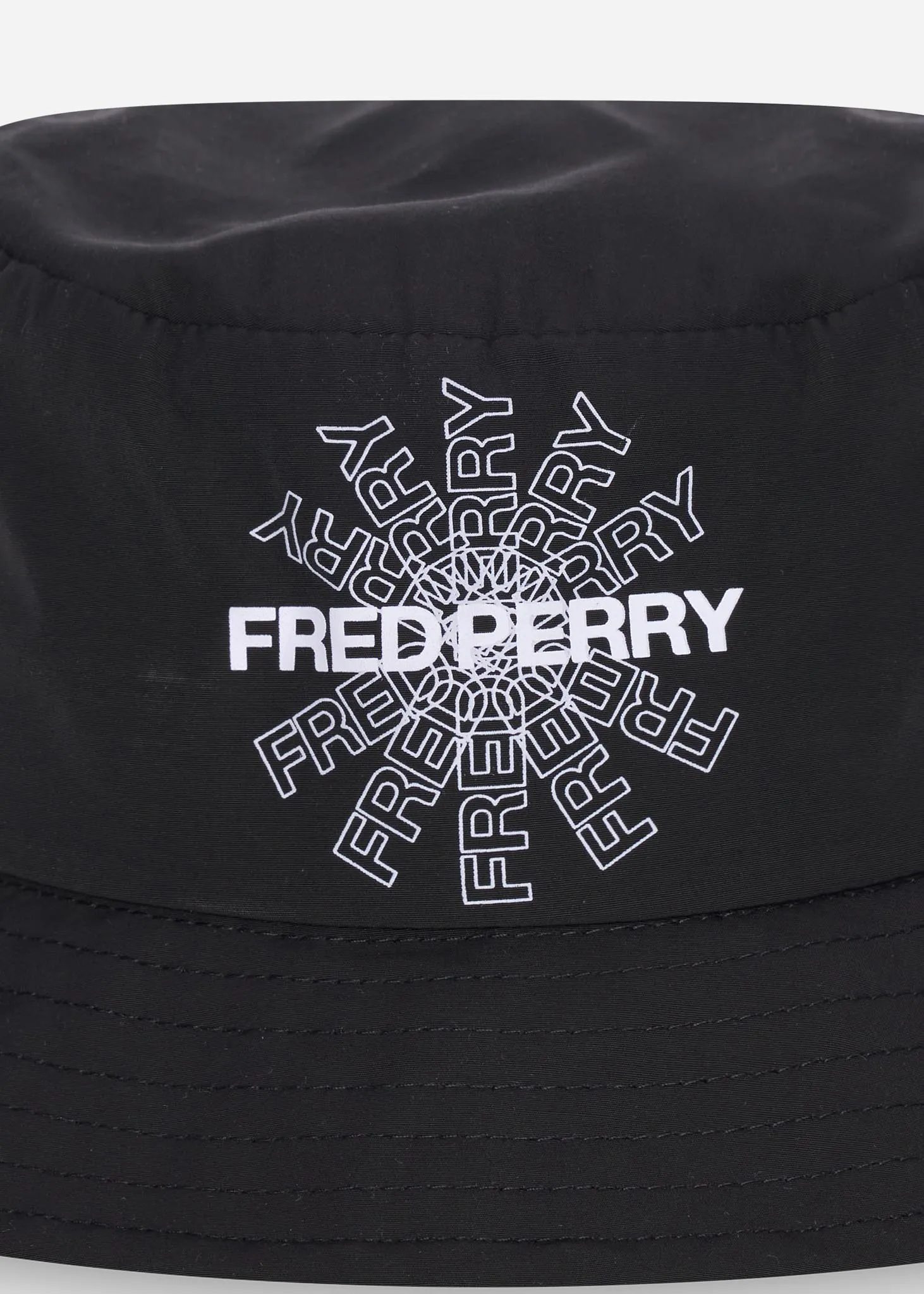 Graphic print bucket hat - black