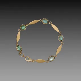 Green Tourmaline Linked Bracelet