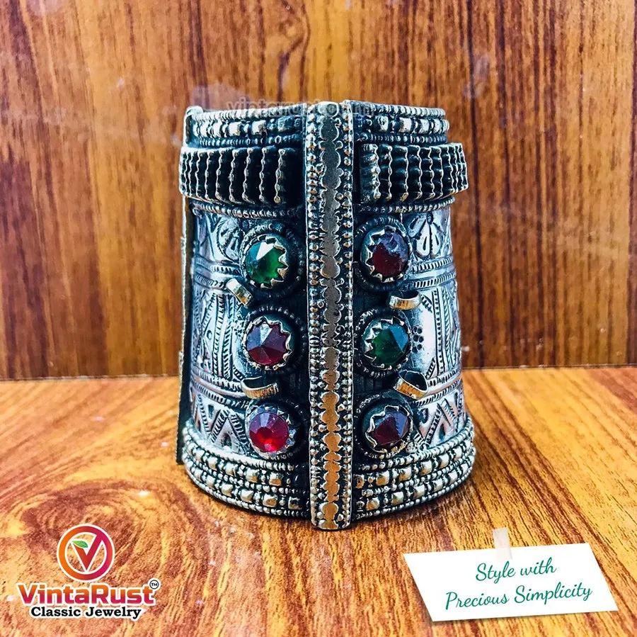 Gypsy Kuchi Bracelet With Glass Stones