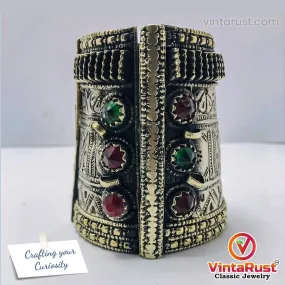 Gypsy Kuchi Bracelet With Glass Stones