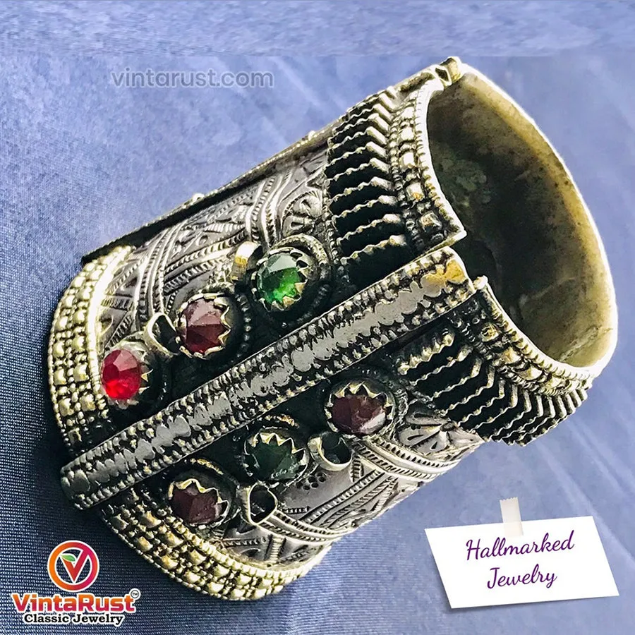 Gypsy Kuchi Bracelet With Glass Stones
