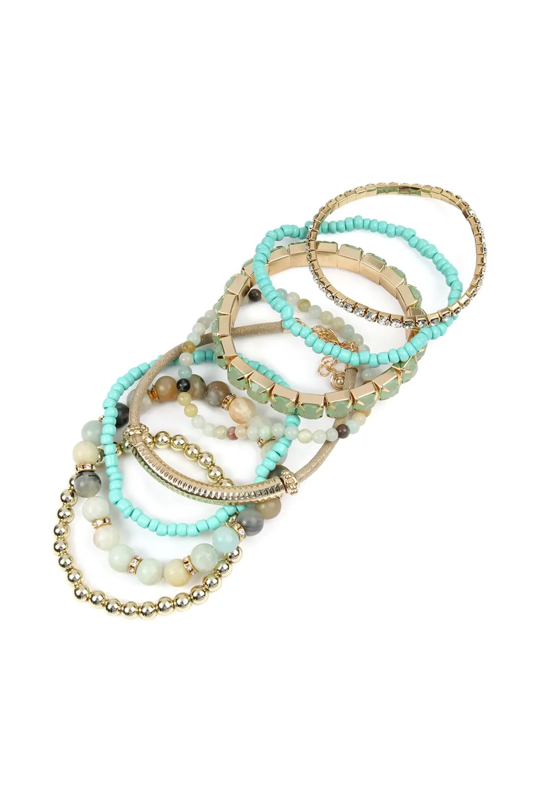 Hdb2269 - Plus Size Stackable Beads Bracelet Set