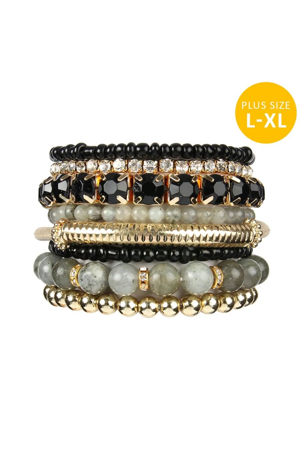 Hdb2269 - Plus Size Stackable Beads Bracelet Set