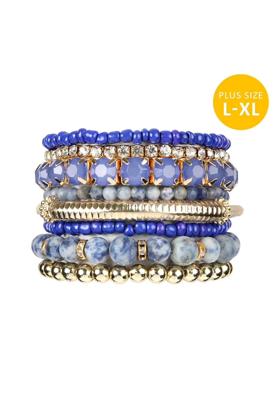 Hdb2269 - Plus Size Stackable Beads Bracelet Set