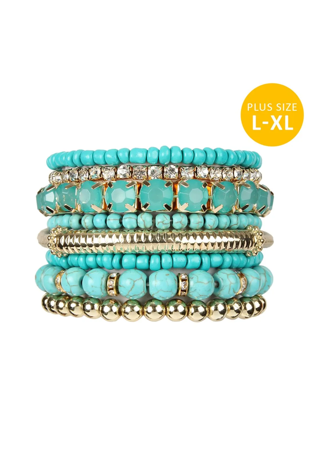 Hdb2269 - Plus Size Stackable Beads Bracelet Set