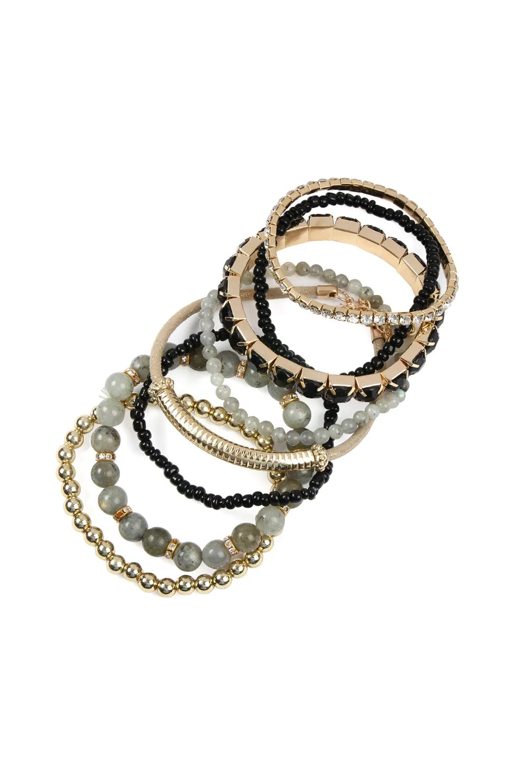 Hdb2269 - Plus Size Stackable Beads Bracelet Set
