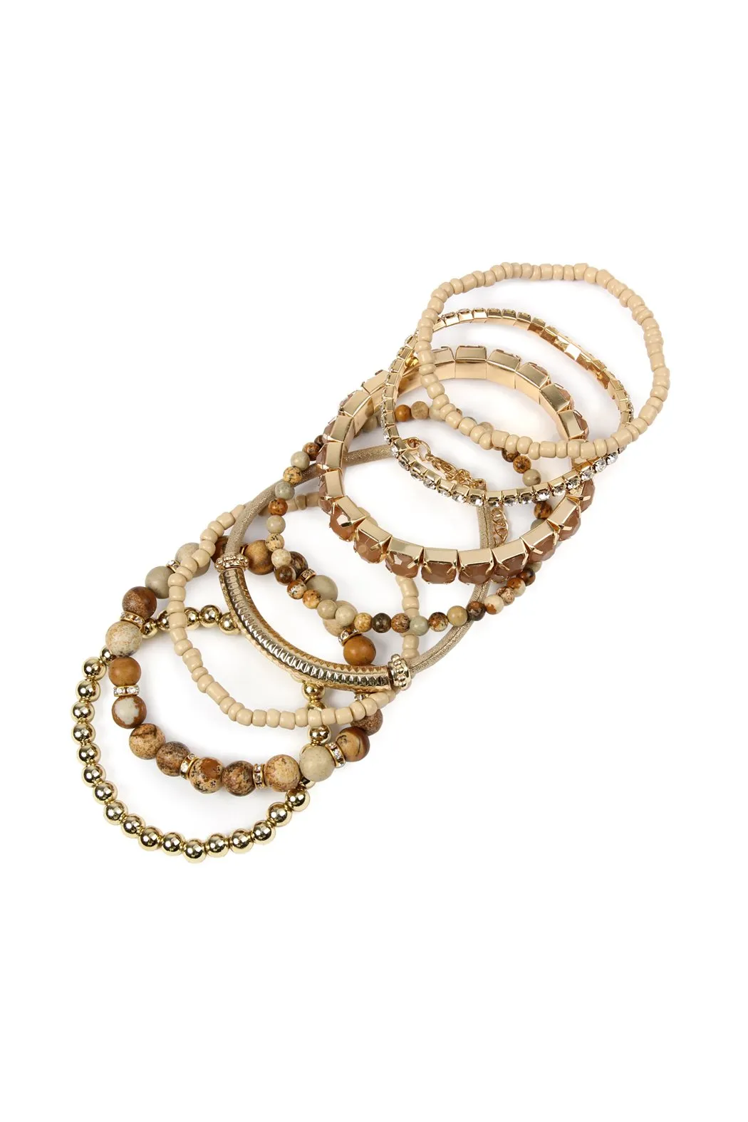 Hdb2269 - Plus Size Stackable Beads Bracelet Set