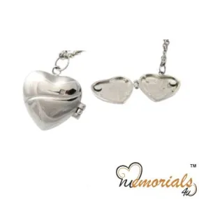Heart Locket Stainless Steel Cremation Keepsake Pendant
