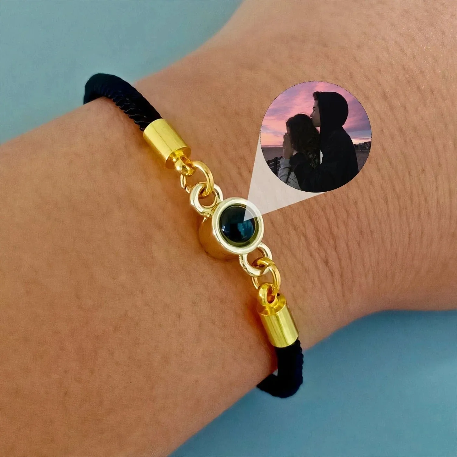 Heart Projection Ladies Bracelet - Personalized Photo Text Customized Collection Jewelry