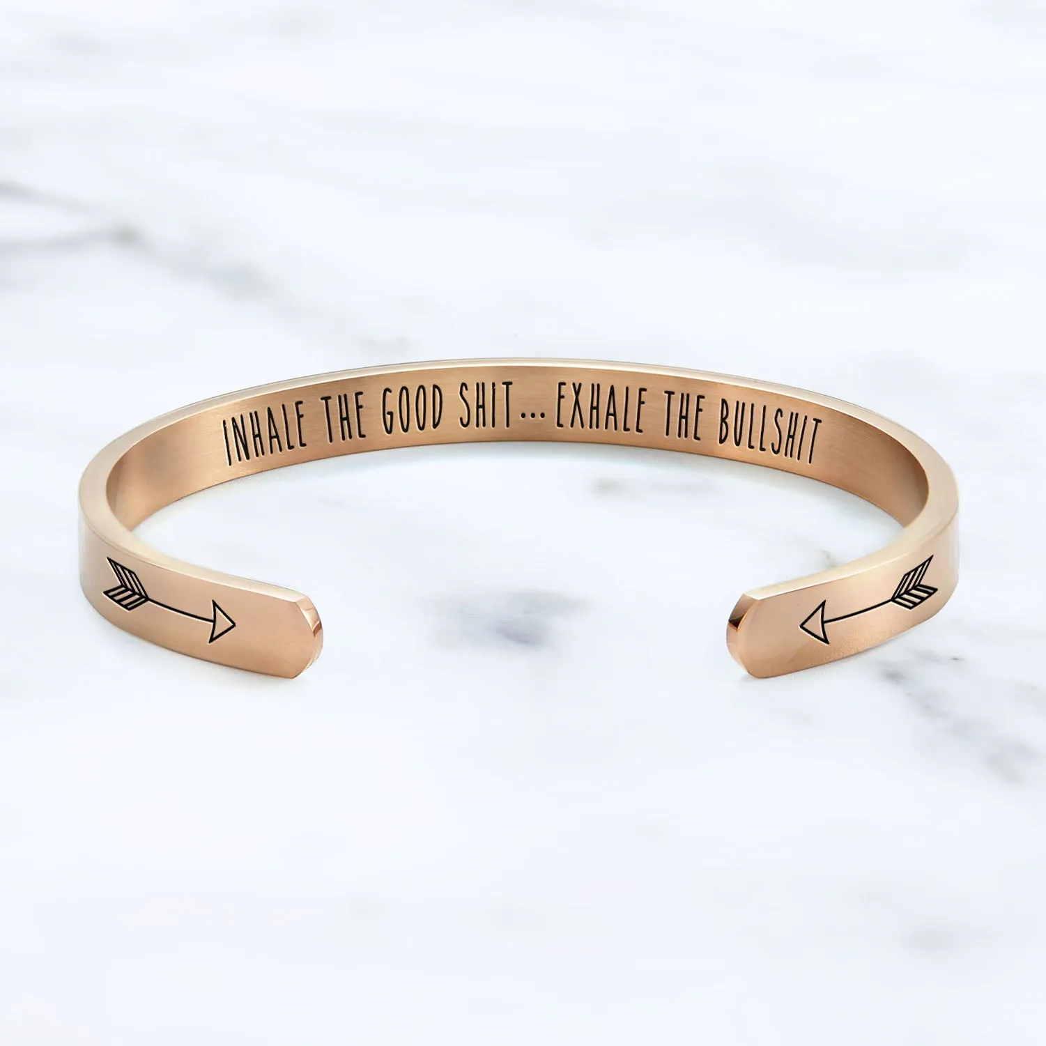 Inhale The Good Shit...Exhale The Bullshit Personalizable Cuff Bracelet