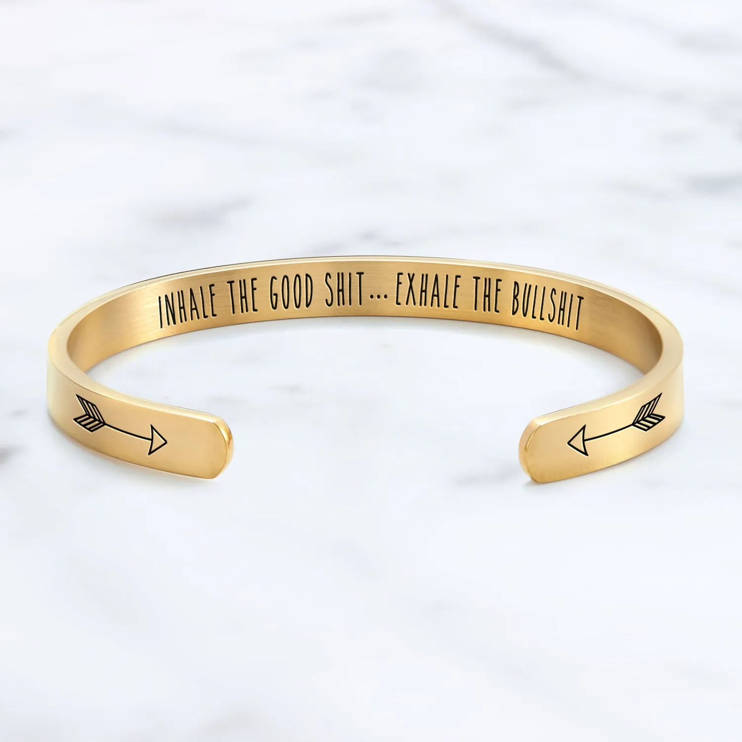 Inhale The Good Shit...Exhale The Bullshit Personalizable Cuff Bracelet