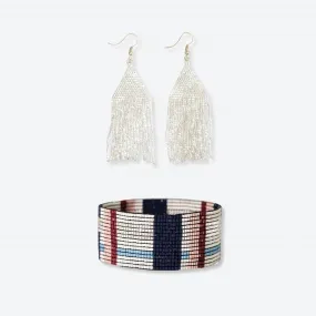 Ink   Alloy IA GSLX2409SI Lexie & Kenzie beaded set Silver
