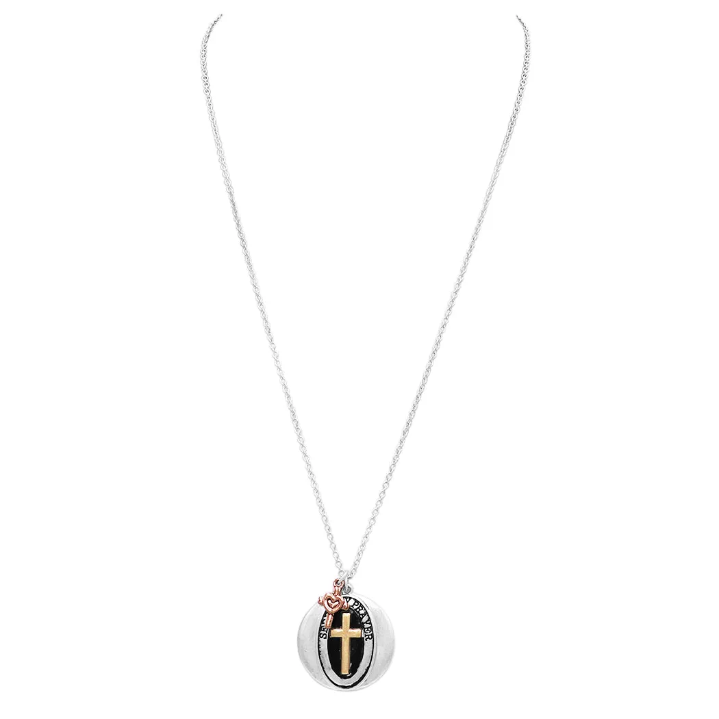 Inspirational Serenity Prayer Hidden Message Pendant Locket Necklace, 24" 3" Extender