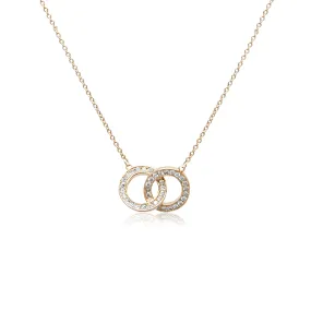Interlocking Circle Cubic Zirconia Necklace