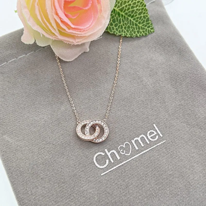 Interlocking Circle Cubic Zirconia Necklace