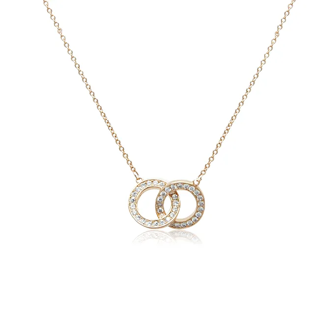 Interlocking Circle Cubic Zirconia Necklace