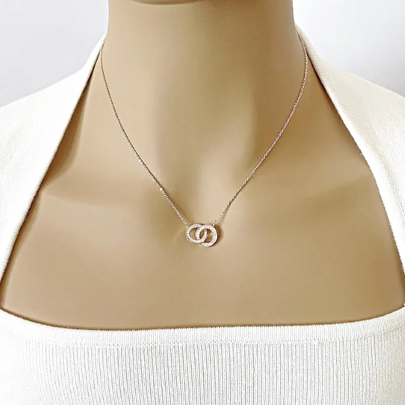 Interlocking Circle Cubic Zirconia Necklace