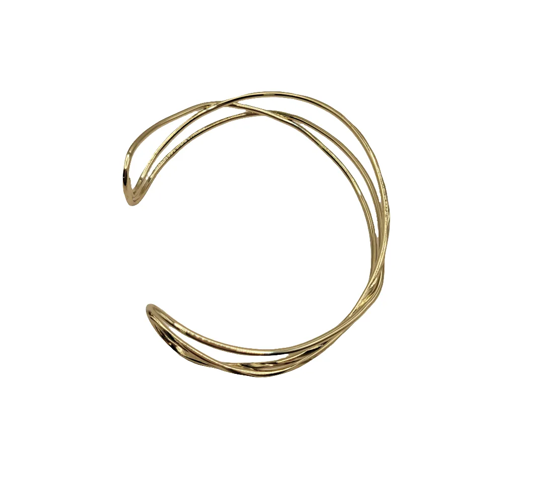Intertwined Gold Cuff Bracelet
