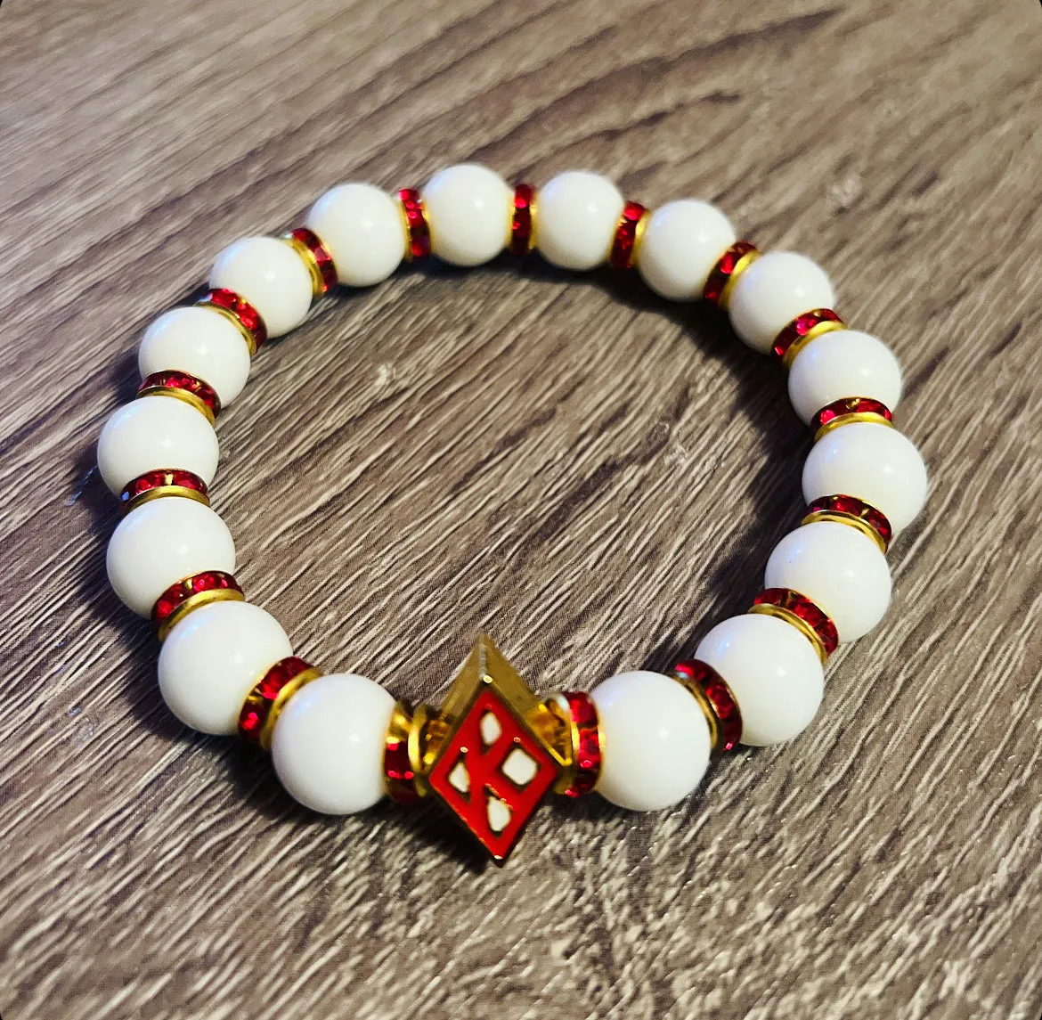 Kappa Alpha Psi Beaded Bracelet - White