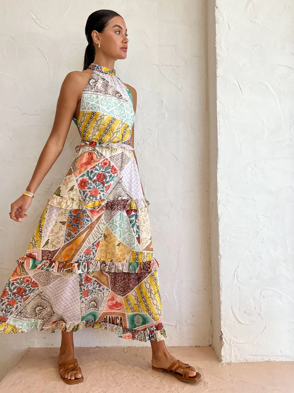 Kate Ford Zellejie Long Layered Dress in Multi