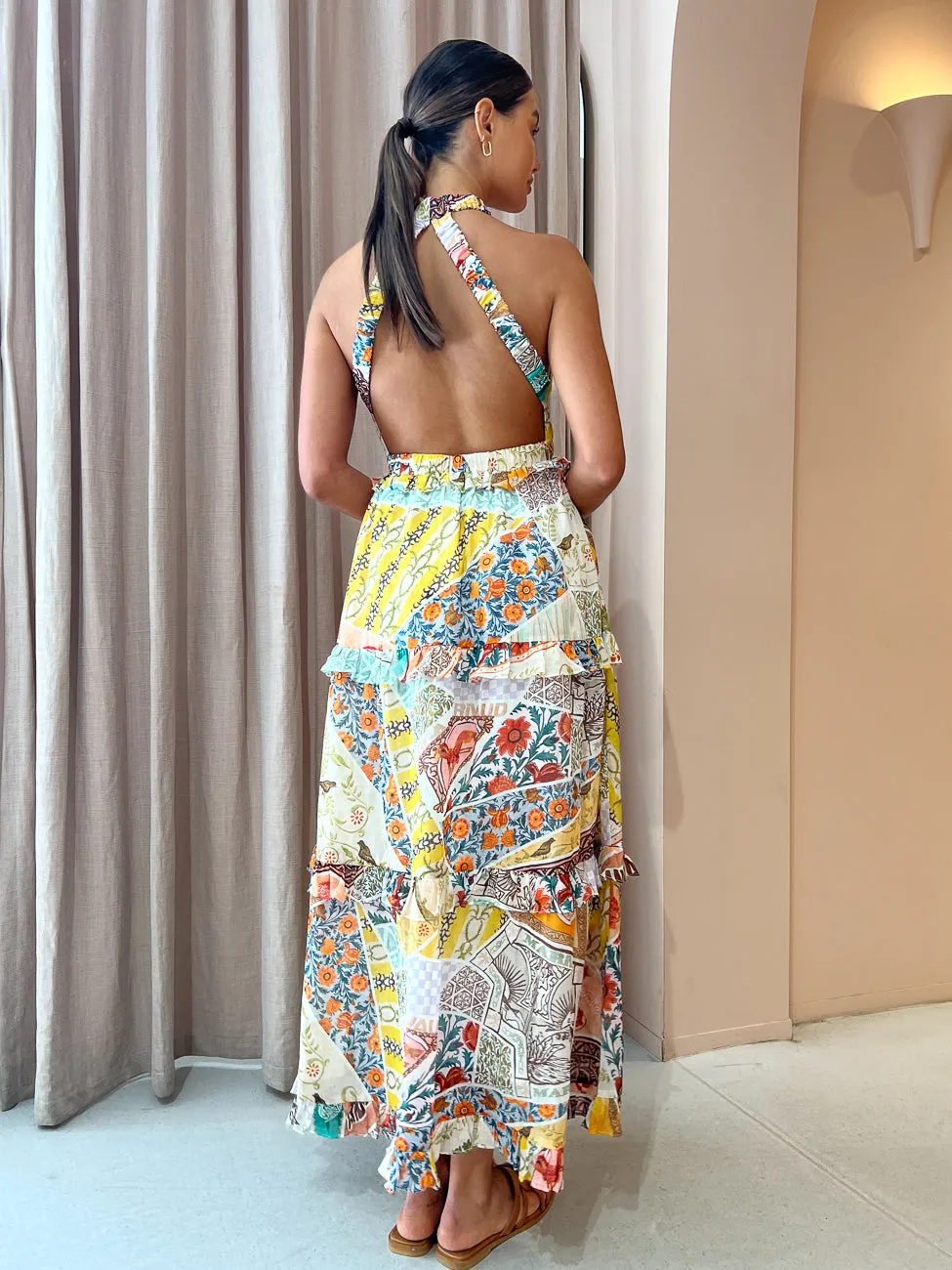 Kate Ford Zellejie Long Layered Dress in Multi