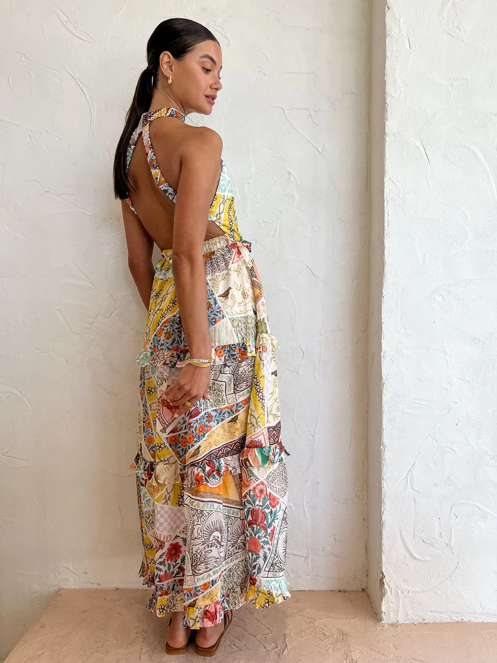 Kate Ford Zellejie Long Layered Dress in Multi