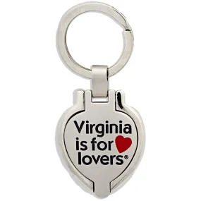 KRVA01 Key Ring Pewter Locket Virginia is for Lovers