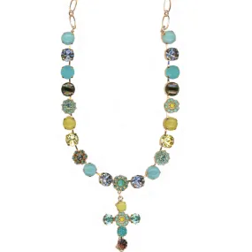 Large Daisy Necklace With Cross in "Vineyard Veranda" *Custom*