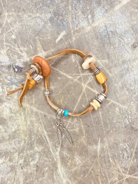Leather Charm Bracelet - Camel