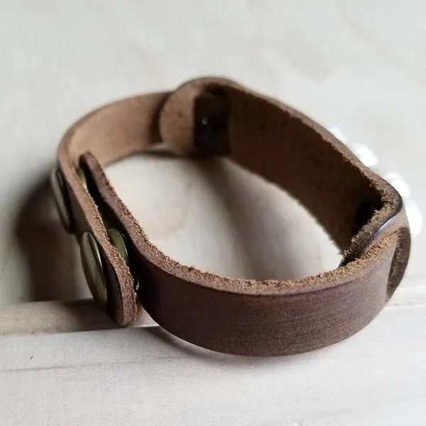Leather Cuff w/ Freshwater Pearls
