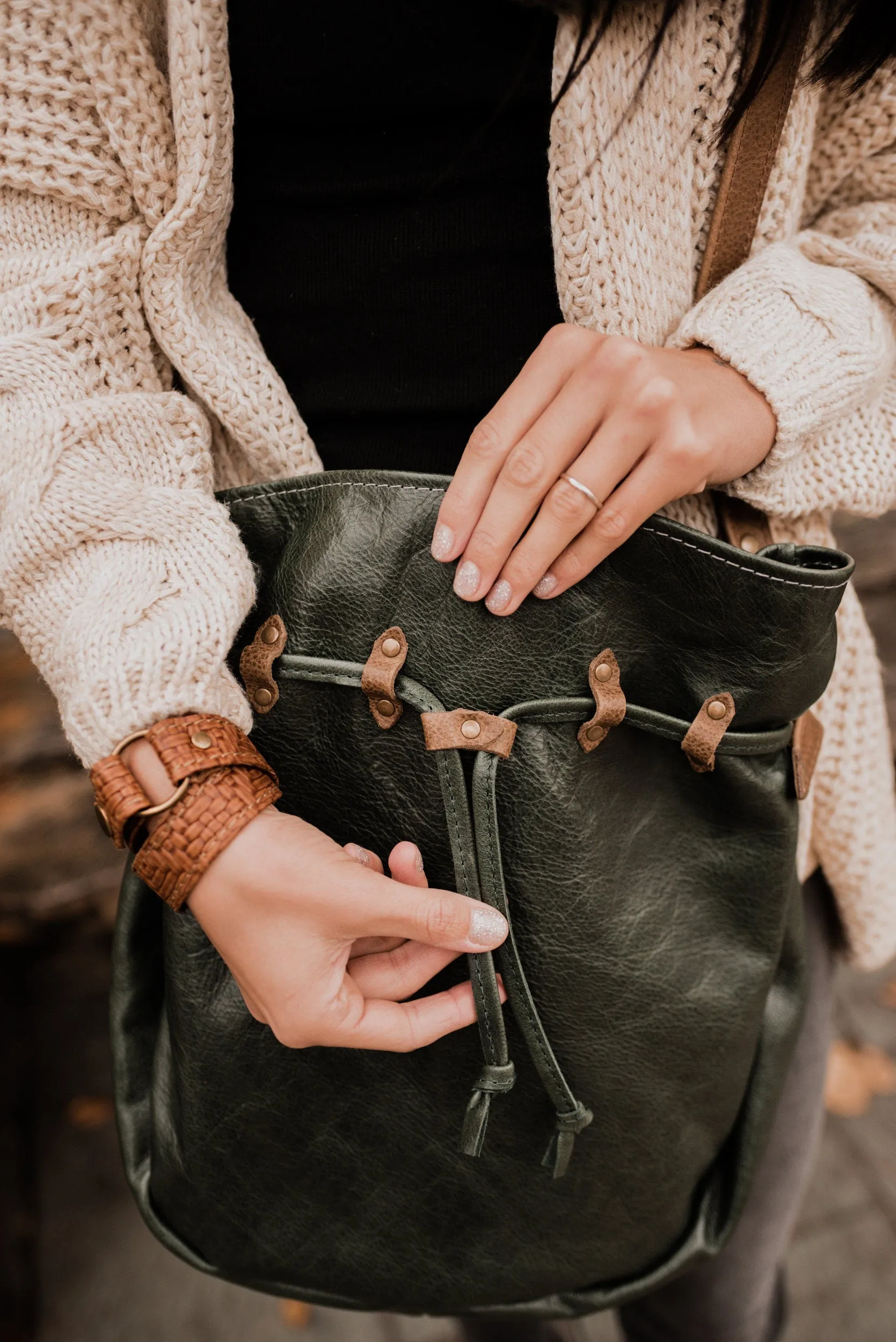 Leather Wrap Bracelet For Women - Wide Leather Cuff Bracelet