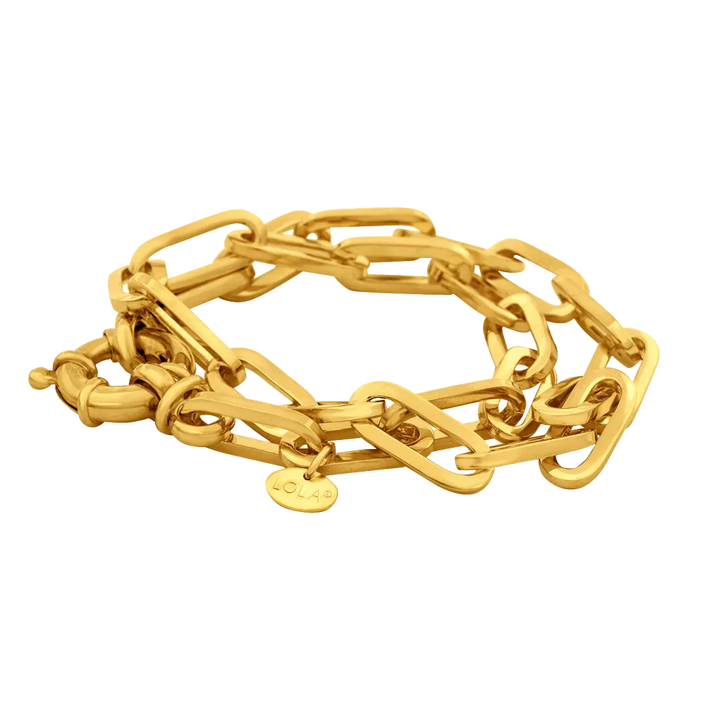 LOLA® Oval Double Wrap Bracelet Gold