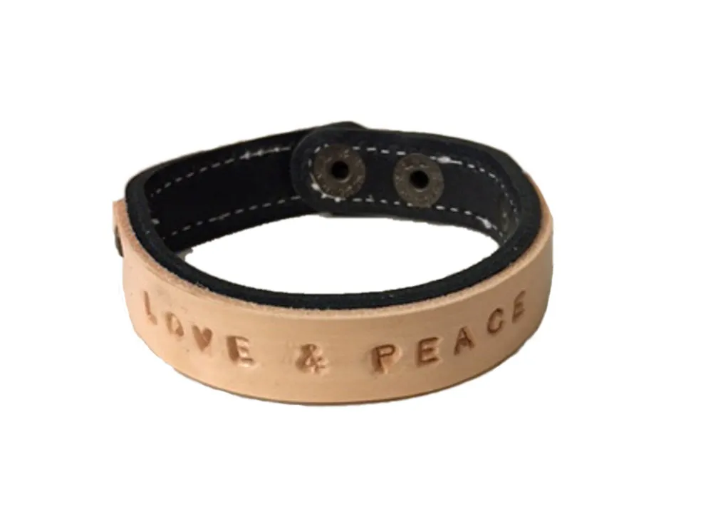 Love and Peace Stamped Cuff