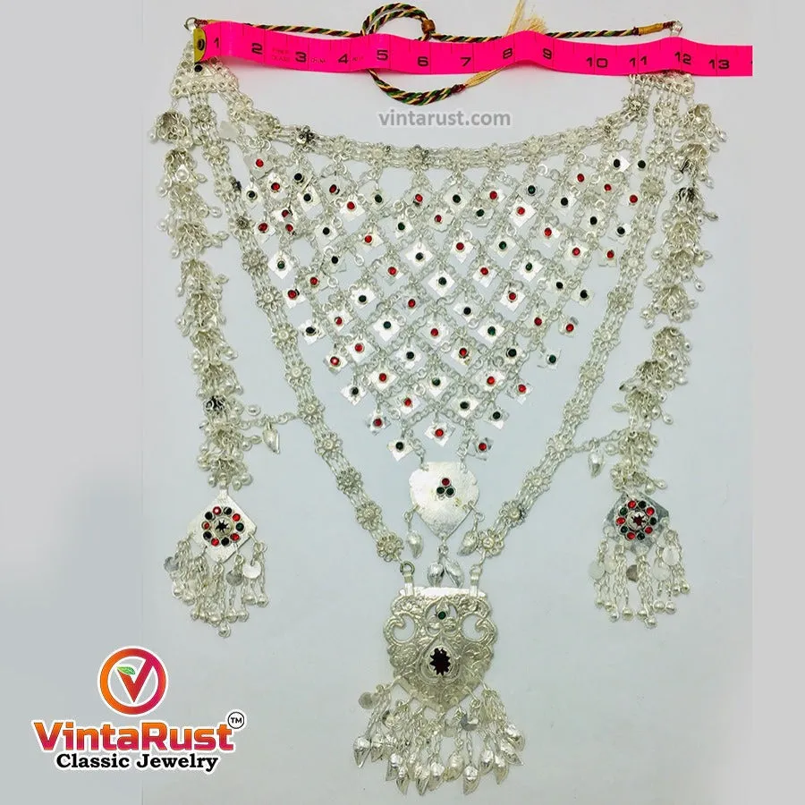 Massive Silver Kuchi Bib Necklace