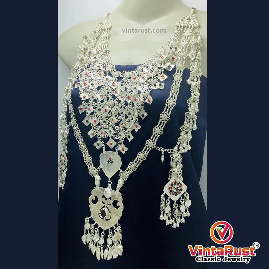 Massive Silver Kuchi Bib Necklace