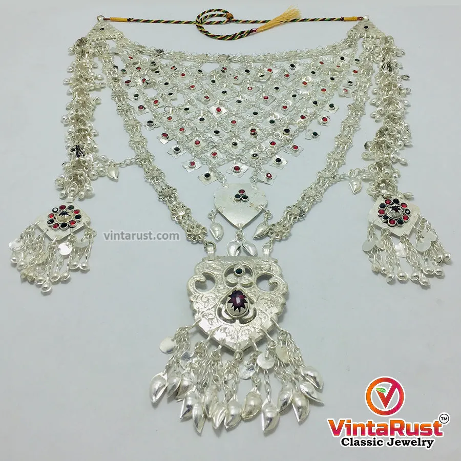 Massive Silver Kuchi Bib Necklace