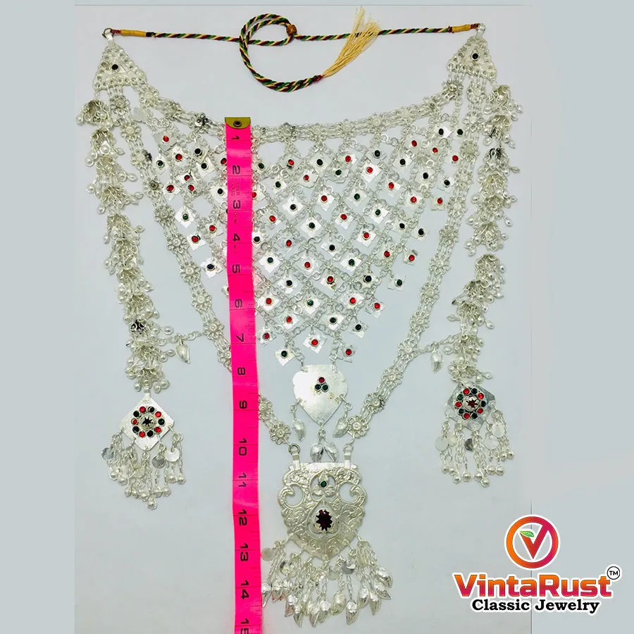 Massive Silver Kuchi Bib Necklace