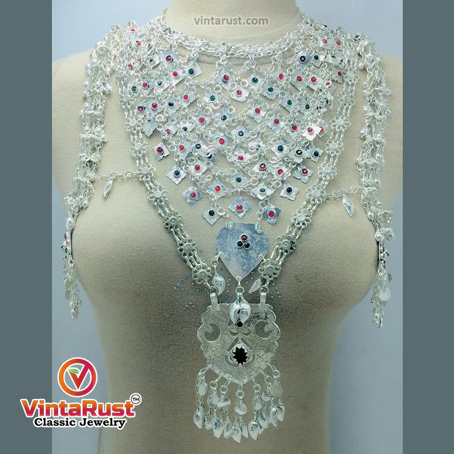 Massive Silver Kuchi Bib Necklace