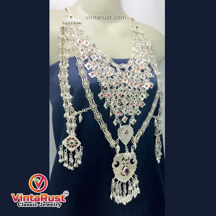 Massive Silver Kuchi Bib Necklace