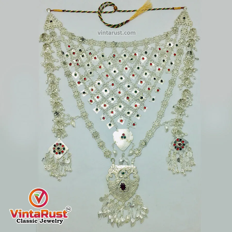 Massive Silver Kuchi Bib Necklace