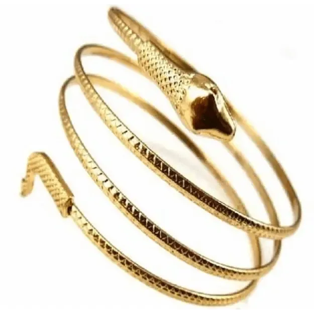 Metal Snake Bracelet with Sparkling Diamonds for Women