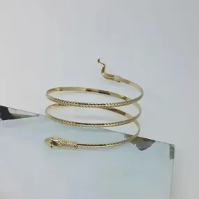 Metal Snake Bracelet with Sparkling Diamonds for Women