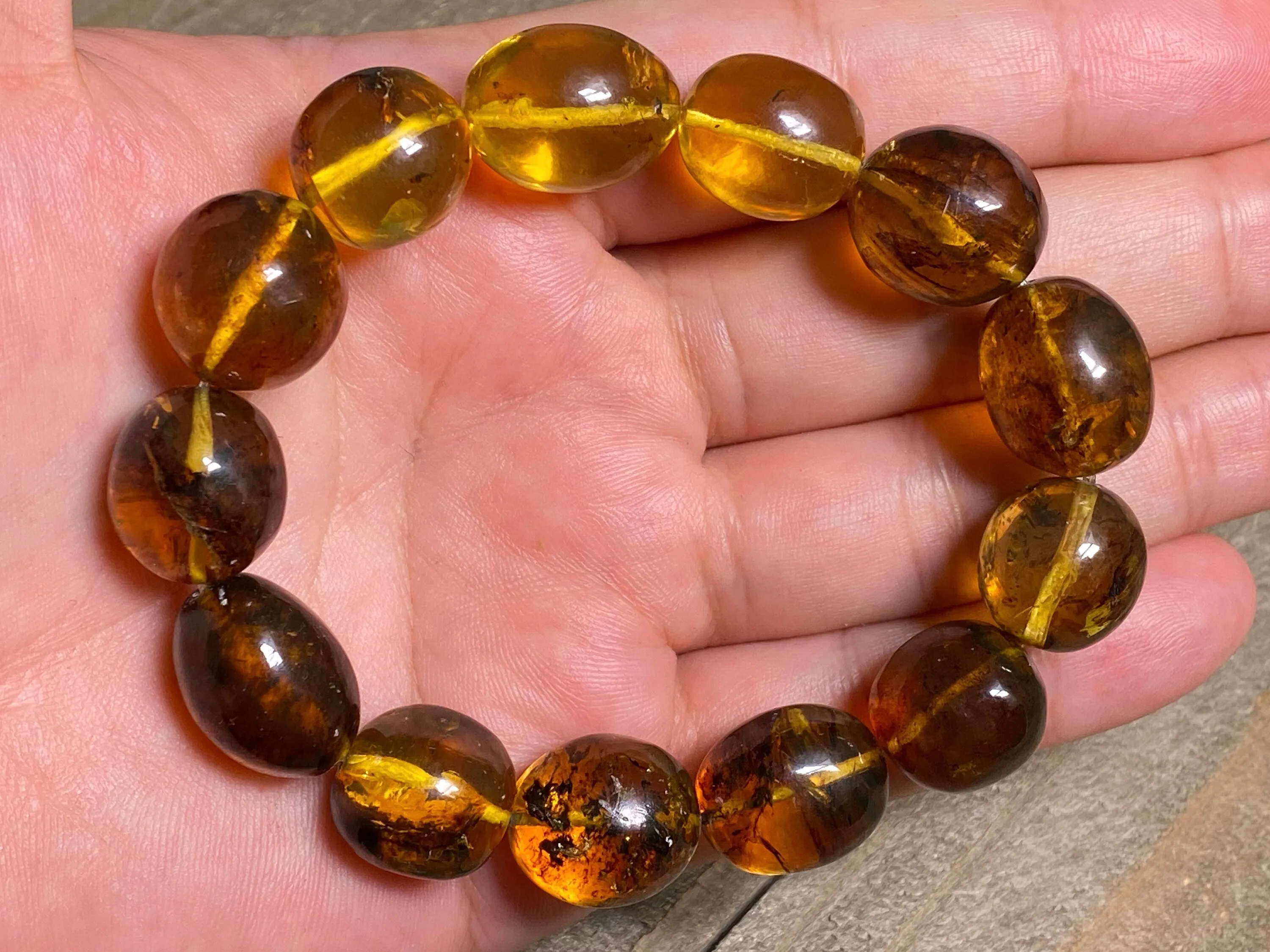 Mexican AMBER Crystal Bracelet - Beaded Bracelet, Handmade Jewelry, Healing Crystals and Stones, 48270