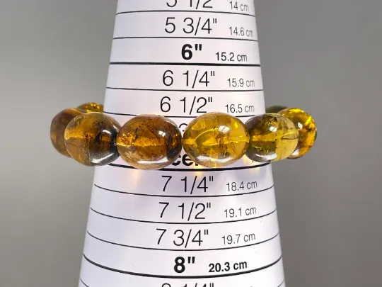 Mexican AMBER Crystal Bracelet - Beaded Bracelet, Handmade Jewelry, Healing Crystals and Stones, 48459