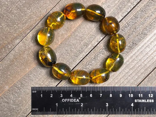 Mexican AMBER Crystal Bracelet - Beaded Bracelet, Handmade Jewelry, Healing Crystals and Stones, 48459